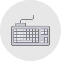 Keyboard Line Filled Light Circle Icon vector