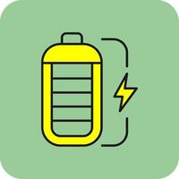 batería lleno amarillo icono vector
