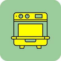 Dishwasher Filled Yellow Icon vector