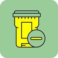 Delete Filled Yellow Icon vector