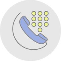 Dial Line Filled Light Circle Icon vector