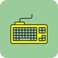 teclado lleno amarillo icono vector