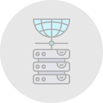 base de datos línea lleno ligero circulo icono vector