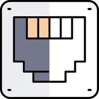 Ethernet Filled Half Cut Icon vector