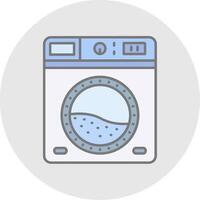 lavandería línea lleno ligero circulo icono vector