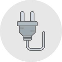 Plug Line Filled Light Circle Icon vector