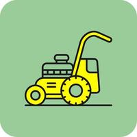 Mower Filled Yellow Icon vector