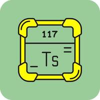 Tennessine Filled Yellow Icon vector