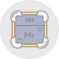 Meitnerium Line Filled Light Circle Icon vector