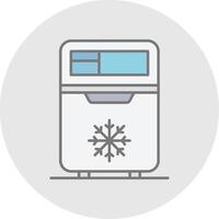 refrigerador línea lleno ligero circulo icono vector