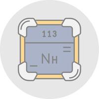 nihonium línea lleno ligero circulo icono vector