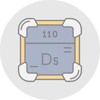 Darmstadtium línea lleno ligero circulo icono vector