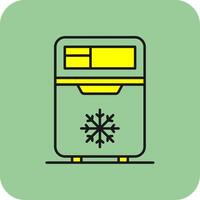 refrigerador lleno amarillo icono vector