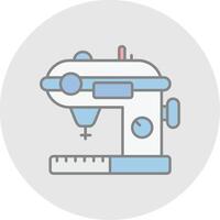 Sewing Line Filled Light Circle Icon vector