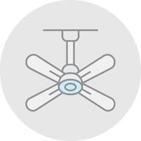 ventilador línea lleno ligero circulo icono vector