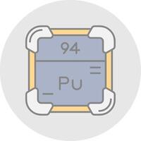 Plutonium Line Filled Light Circle Icon vector