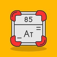 astatine lleno sombra icono vector