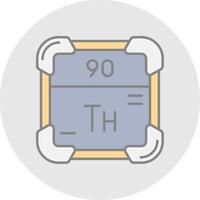 Thorium Line Filled Light Circle Icon vector