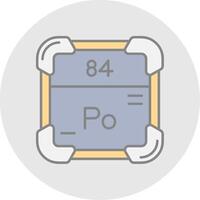 Polonium Line Filled Light Circle Icon vector