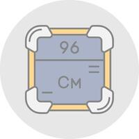 Curium Line Filled Light Circle Icon vector