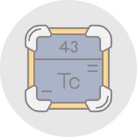 Technetium Line Filled Light Circle Icon vector