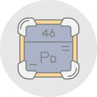 Palladium Line Filled Light Circle Icon vector