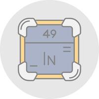 Indium Line Filled Light Circle Icon vector