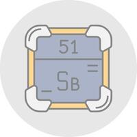 Antimony Line Filled Light Circle Icon vector