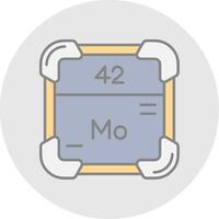 Molybdenum Line Filled Light Circle Icon vector