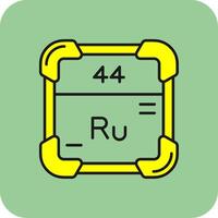 Ruthenium Filled Yellow Icon vector