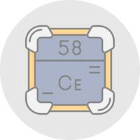 Cerium Line Filled Light Circle Icon vector