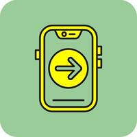 Forward Filled Yellow Icon vector