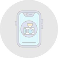Camera Line Filled Light Circle Icon vector