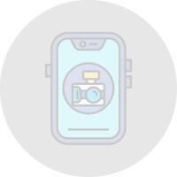 Camera Line Filled Light Circle Icon vector