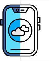 Cloud Filled Half Cut Icon vector