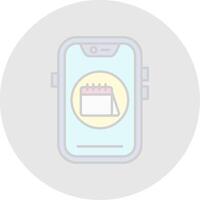 Calendar Line Filled Light Circle Icon vector