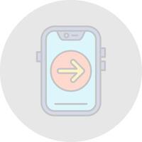 Forward Line Filled Light Circle Icon vector