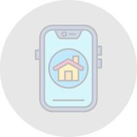 Home Line Filled Light Circle Icon vector