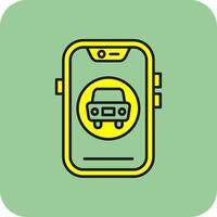 Car Filled Yellow Icon vector