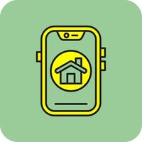 Home Filled Yellow Icon vector