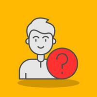 Question Filled Shadow Icon vector