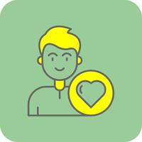 Heart Filled Yellow Icon vector