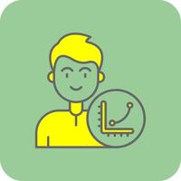 Graph Filled Yellow Icon vector