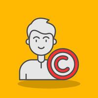 Copyright Filled Shadow Icon vector