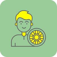 Lifesaver Filled Yellow Icon vector
