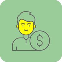 Dollar Filled Yellow Icon vector