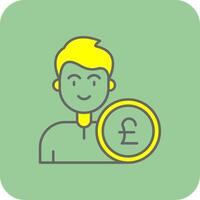 Pound Filled Yellow Icon vector