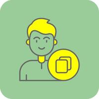 Copy Filled Yellow Icon vector