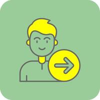 Forward Filled Yellow Icon vector