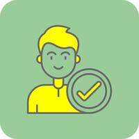 Check Filled Yellow Icon vector